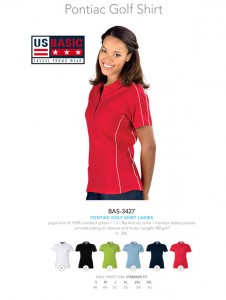 US Basic Pontiac Ladies Golf Shirt